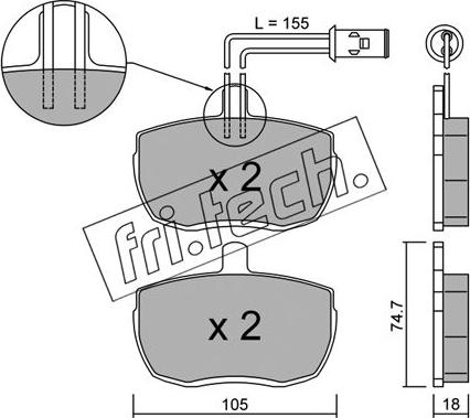 Fri.Tech. 018.1 - Kit pastiglie freno, Freno a disco autozon.pro