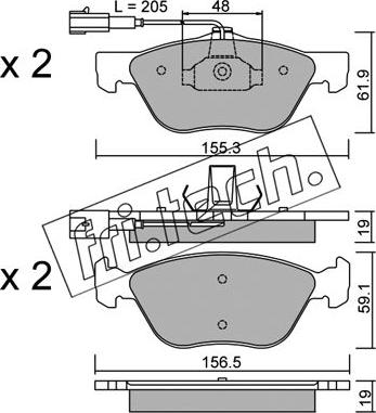 Fri.Tech. 085.0 - Kit pastiglie freno, Freno a disco autozon.pro