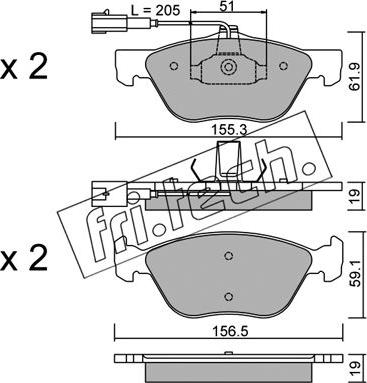 Fri.Tech. 085.1 - Kit pastiglie freno, Freno a disco autozon.pro