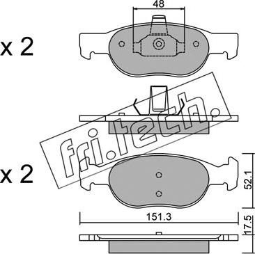 Fri.Tech. 081.2 - Kit pastiglie freno, Freno a disco autozon.pro