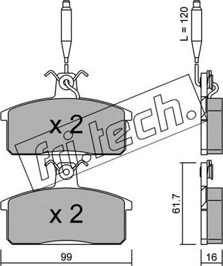 Fri.Tech. 028.3 - Kit pastiglie freno, Freno a disco autozon.pro