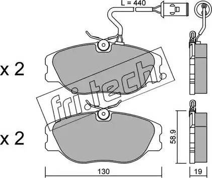 Fri.Tech. 074.0 - Kit pastiglie freno, Freno a disco autozon.pro