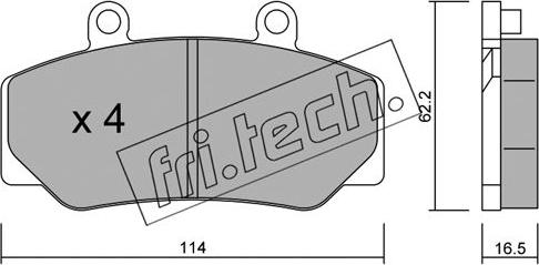 Fri.Tech. 077.0 - Kit pastiglie freno, Freno a disco autozon.pro