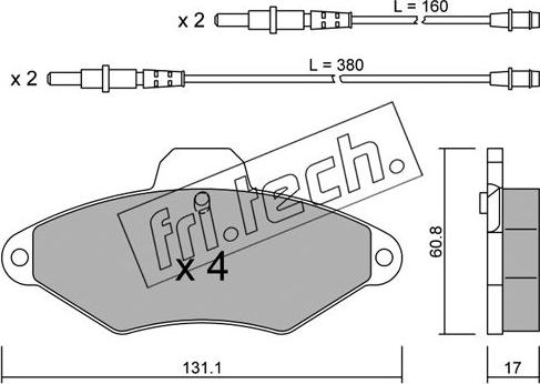 Fri.Tech. 146.0 - Kit pastiglie freno, Freno a disco autozon.pro