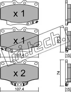 Fri.Tech. 155.0 - Kit pastiglie freno, Freno a disco autozon.pro