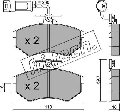 Fri.Tech. 151.4 - Kit pastiglie freno, Freno a disco autozon.pro