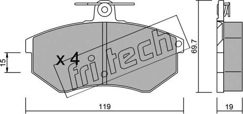 Fri.Tech. 151.0 - Kit pastiglie freno, Freno a disco autozon.pro