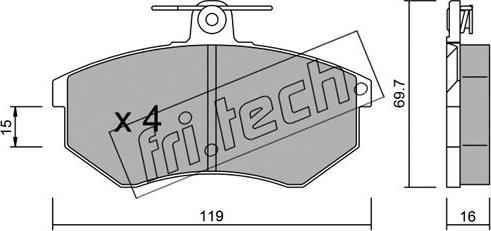 Fri.Tech. 151.2 - Kit pastiglie freno, Freno a disco autozon.pro