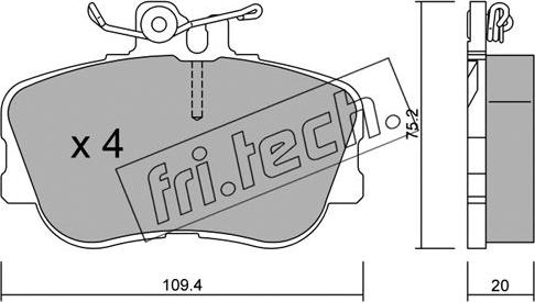 Fri.Tech. 161.0 - Kit pastiglie freno, Freno a disco autozon.pro