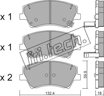 Fri.Tech. 1092.0 - Kit pastiglie freno, Freno a disco autozon.pro