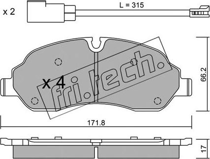 Fri.Tech. 1056.0 - Kit pastiglie freno, Freno a disco autozon.pro