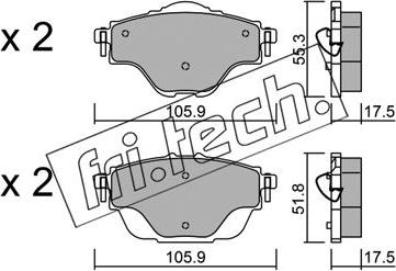 Fri.Tech. 1004.0 - Kit pastiglie freno, Freno a disco autozon.pro