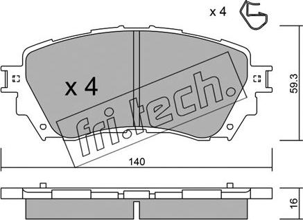 Fri.Tech. 1010.0 - Kit pastiglie freno, Freno a disco autozon.pro