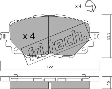 Fri.Tech. 1086.0 - Kit pastiglie freno, Freno a disco autozon.pro