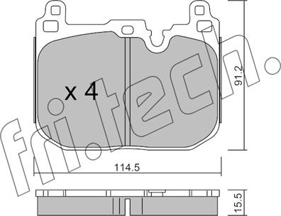 Fri.Tech. 1039.4 - Kit pastiglie freno, Freno a disco autozon.pro