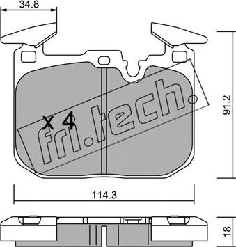 Fri.Tech. 1039.1 - Kit pastiglie freno, Freno a disco autozon.pro