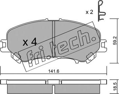 Fri.Tech. 1034.0 - Kit pastiglie freno, Freno a disco autozon.pro