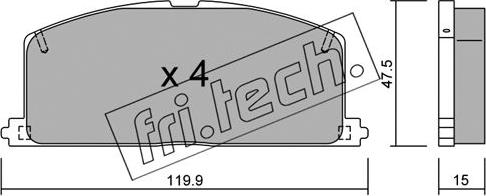 Fri.Tech. 110.0 - Kit pastiglie freno, Freno a disco autozon.pro