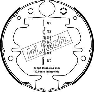 Fri.Tech. 1115.316K - Kit ganasce, Freno stazionamento autozon.pro