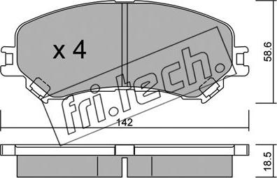 Fri.Tech. 1111.0 - Kit pastiglie freno, Freno a disco autozon.pro