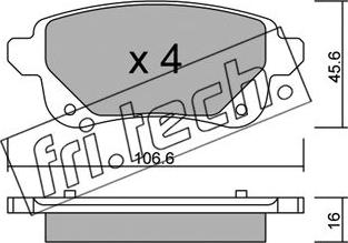 Fri.Tech. 1112.0 - Kit pastiglie freno, Freno a disco autozon.pro