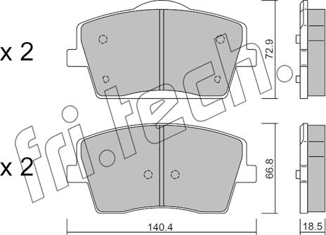 Fri.Tech. 1186.0 - Kit pastiglie freno, Freno a disco autozon.pro