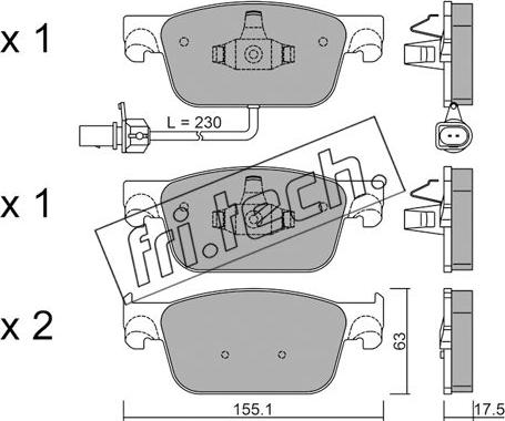 Fri.Tech. 1125.0 - Kit pastiglie freno, Freno a disco autozon.pro