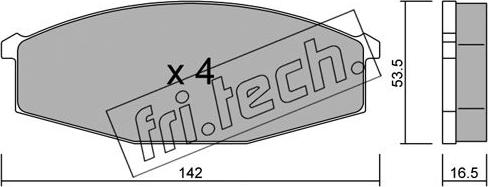 Fri.Tech. 112.0 - Kit pastiglie freno, Freno a disco autozon.pro