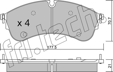 Fri.Tech. 1174.0 - Kit pastiglie freno, Freno a disco autozon.pro