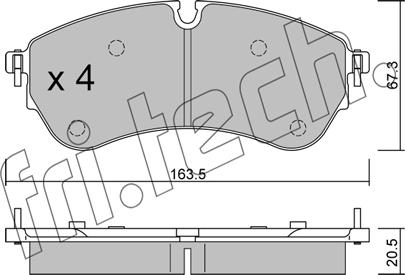 Fri.Tech. 1173.0 - Kit pastiglie freno, Freno a disco autozon.pro