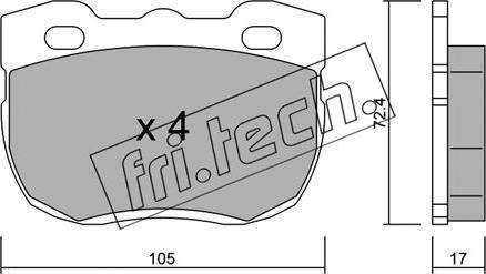 Fri.Tech. 180.1 - Kit pastiglie freno, Freno a disco autozon.pro