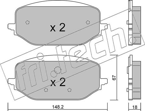 Fri.Tech. 1351.0 - Kit pastiglie freno, Freno a disco autozon.pro