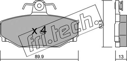 Fri.Tech. 133.0 - Kit pastiglie freno, Freno a disco autozon.pro