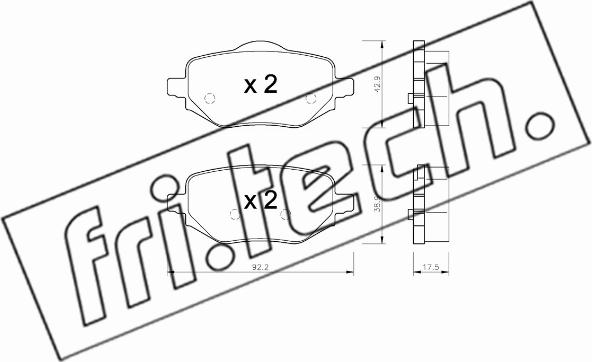 Fri.Tech. 1323.0 - Kit pastiglie freno, Freno a disco autozon.pro