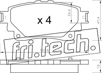 Fri.Tech. 1290.0 - Kit pastiglie freno, Freno a disco autozon.pro