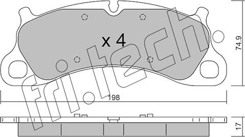 Fri.Tech. 1255.0 - Kit pastiglie freno, Freno a disco autozon.pro