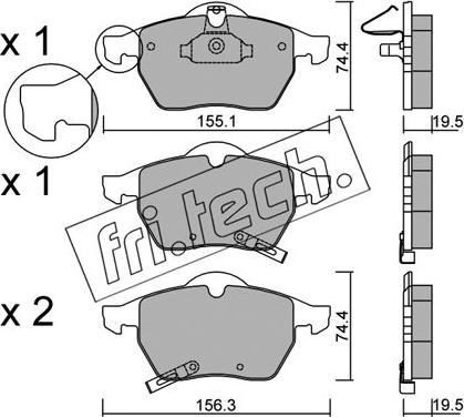 Fri.Tech. 120.1 - Kit pastiglie freno, Freno a disco autozon.pro