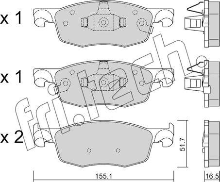 Fri.Tech. 1282.0 - Kit pastiglie freno, Freno a disco autozon.pro