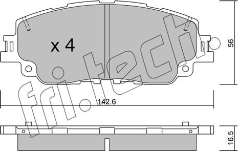 Fri.Tech. 1227.0 - Kit pastiglie freno, Freno a disco autozon.pro