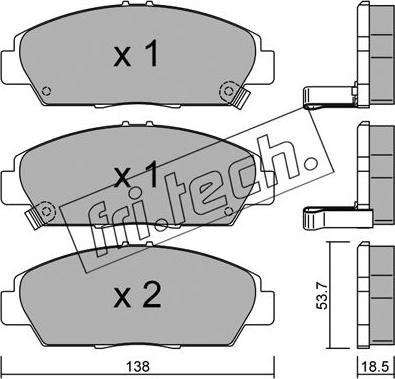 Fri.Tech. 175.0 - Kit pastiglie freno, Freno a disco autozon.pro