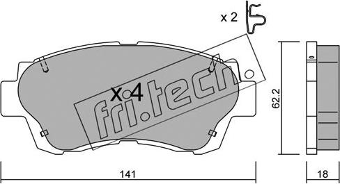 Fri.Tech. 170.0 - Kit pastiglie freno, Freno a disco autozon.pro