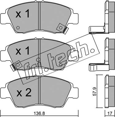 Fri.Tech. 178.0 - Kit pastiglie freno, Freno a disco autozon.pro