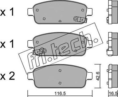 Fri.Tech. 857.0 - Kit pastiglie freno, Freno a disco autozon.pro