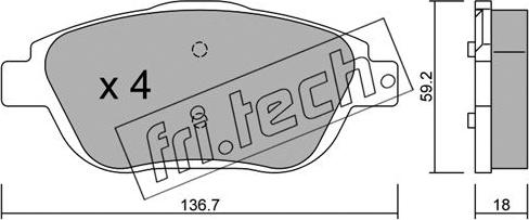 Fri.Tech. 869.0 - Kit pastiglie freno, Freno a disco autozon.pro