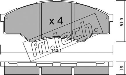 Fri.Tech. 813.0 - Kit pastiglie freno, Freno a disco autozon.pro