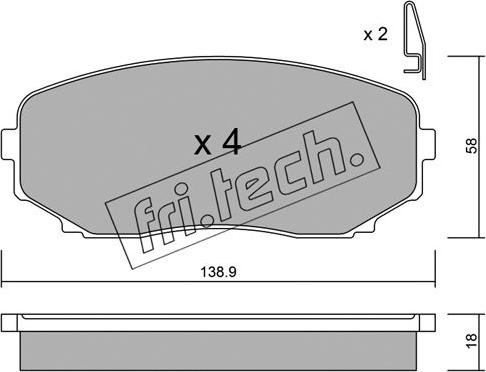 Fri.Tech. 889.0 - Kit pastiglie freno, Freno a disco autozon.pro