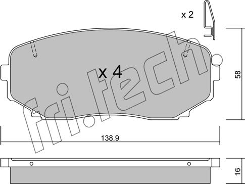 Fri.Tech. 889.1 - Kit pastiglie freno, Freno a disco autozon.pro