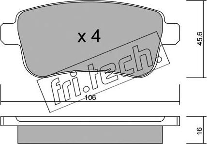 Fri.Tech. 834.0 - Kit pastiglie freno, Freno a disco autozon.pro