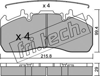 Fri.Tech. 824.0 - Kit pastiglie freno, Freno a disco autozon.pro