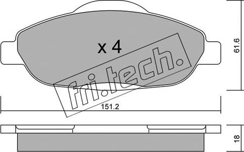 Fri.Tech. 820.0 - Kit pastiglie freno, Freno a disco autozon.pro